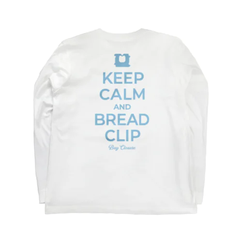 [★バック] KEEP CALM AND BREAD CLIP [ライトブルー] ロングスリーブTシャツ
