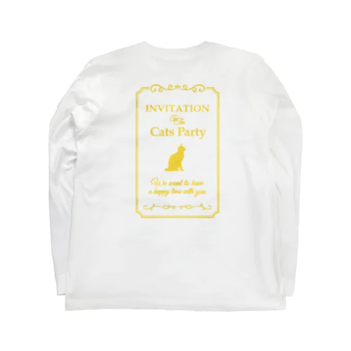 猫のパーティー招待状 Long Sleeve T-Shirt