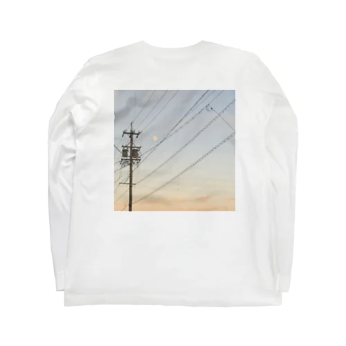 電柱と月 Long Sleeve T-Shirt