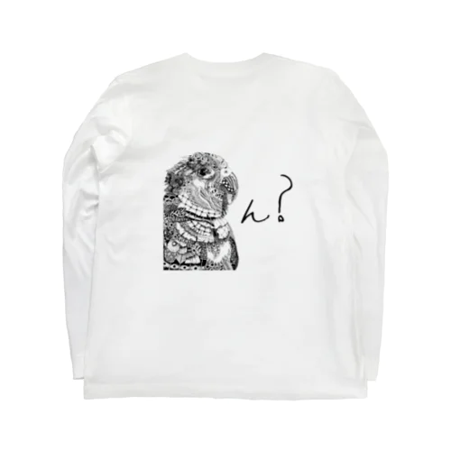 N? モノトーンver シロハラインコ ロングスリーブTシャツ