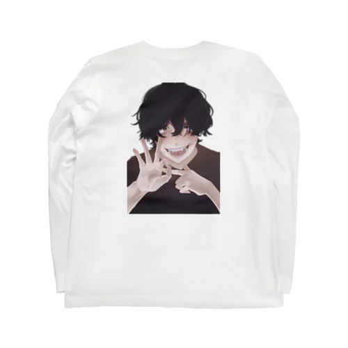 Hand Sign Back Print T Long Sleeve T-Shirt