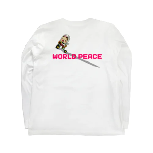 【バックプリント】世界平和だよ！さげみちゃん（ドット文字） Long Sleeve T-Shirt