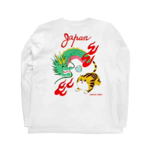 スカジャン風 どらちゃん 龍虎×福 Long Sleeve T-Shirt