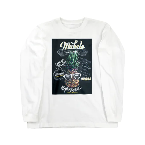 パイナップルチョークアートレタリング Long Sleeve T-Shirt