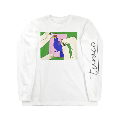 【やってみた】ムラサキエボシドリの型抜き Long Sleeve T-Shirt