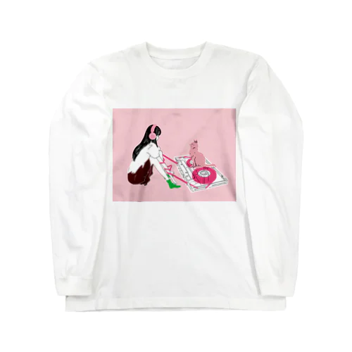 カセットテープガール(唄うネコ) Long Sleeve T-Shirt