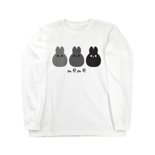 meme3匹（モノトーン） Long Sleeve T-Shirt