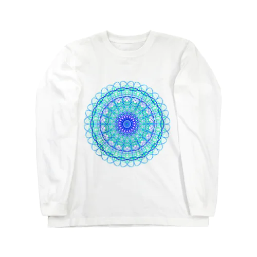 お花①アクアブルー Long Sleeve T-Shirt