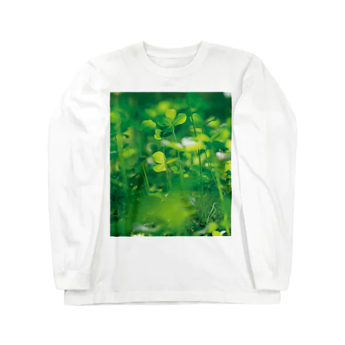 癒しの風景（クローバー） ロングスリーブTシャツ