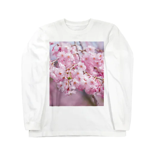 癒しの風景（八重桜） ロングスリーブTシャツ