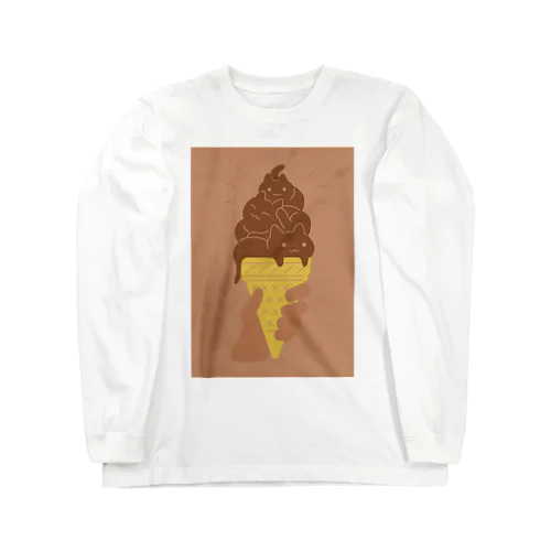 Ice Cat Chocolate Long Sleeve T-Shirt