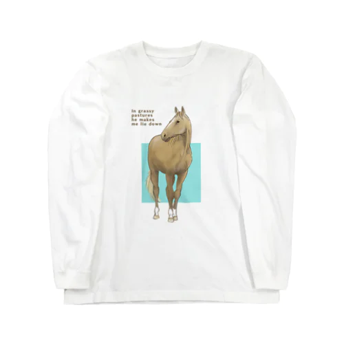 Relax Horseーリラックス　水色 ロングスリーブTシャツ