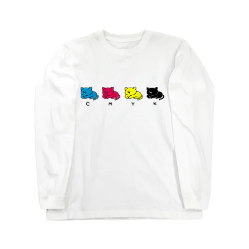 CMYKねこ(横長) Long Sleeve T-Shirt