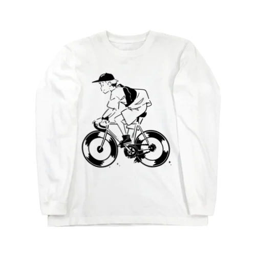 ピストバイクでポタリング ロングスリーブTシャツ