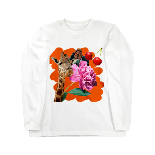 麒麟と花 Long Sleeve T-Shirt