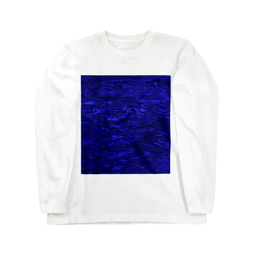 water surface 009 navy blue ロングスリーブTシャツ