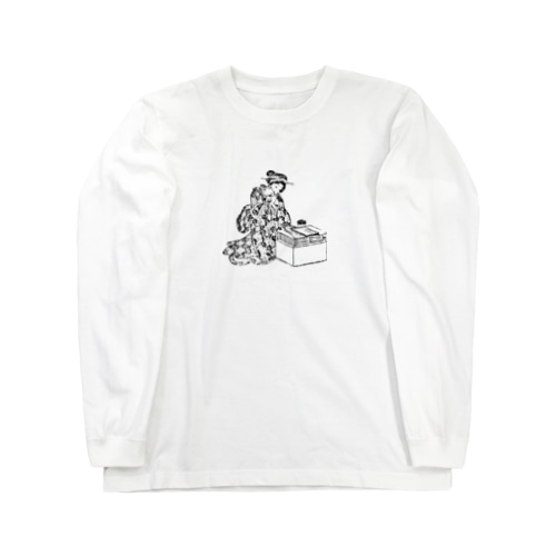 猫を抱く美女 Long Sleeve T-Shirt