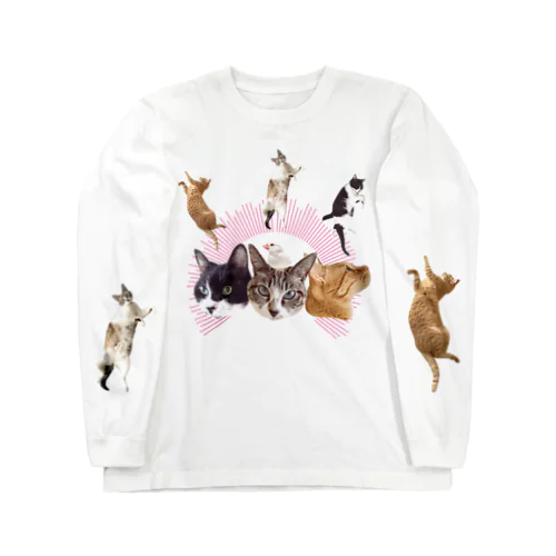 うち猫崇拝<ピンク> Long Sleeve T-Shirt