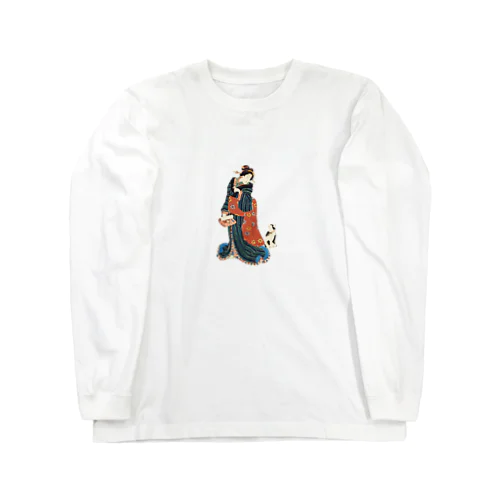 美女の言いつけを聞く猫 Long Sleeve T-Shirt