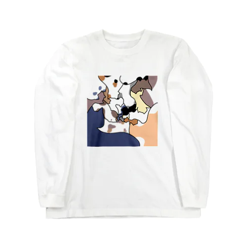 絡み合う猫と猫と猫と…　カラーver. Long Sleeve T-Shirt