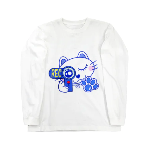 キャット/ブルー/猫/REC Long Sleeve T-Shirt