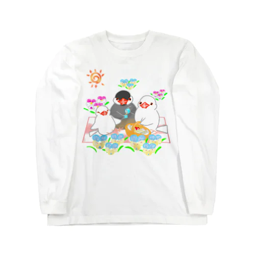 ピクニック文鳥ず Long Sleeve T-Shirt