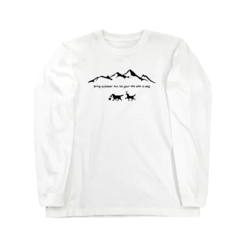 ワンコと一緒に野遊びを[黒字](バックプリント有) Long Sleeve T-Shirt