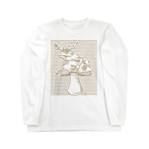 Cottagecore Aesthetic Mushroom Antlers Toad Mycology MorelTシャツ Long Sleeve T-Shirt
