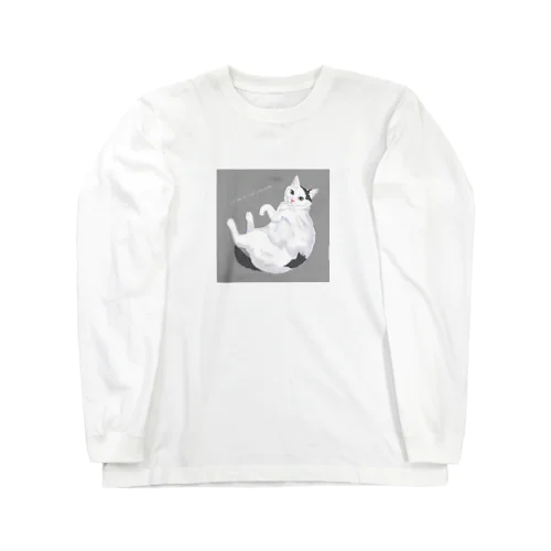 白黒ブチ猫 ロングスリーブTシャツ
