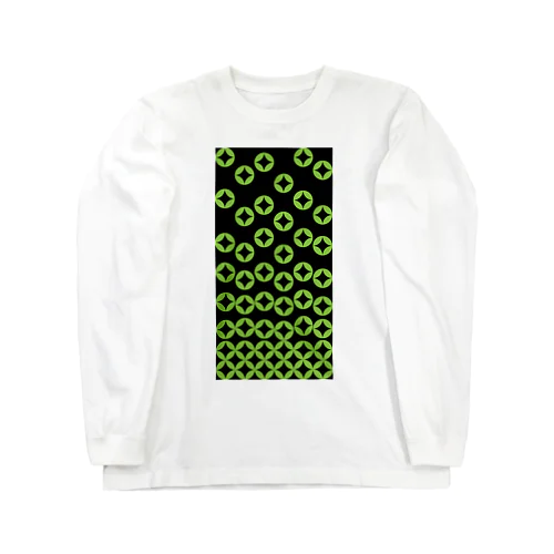 七宝繋ぎ_LightGreen Long Sleeve T-Shirt