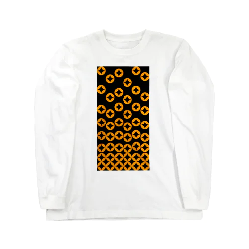 七宝繋ぎ_Orange Long Sleeve T-Shirt