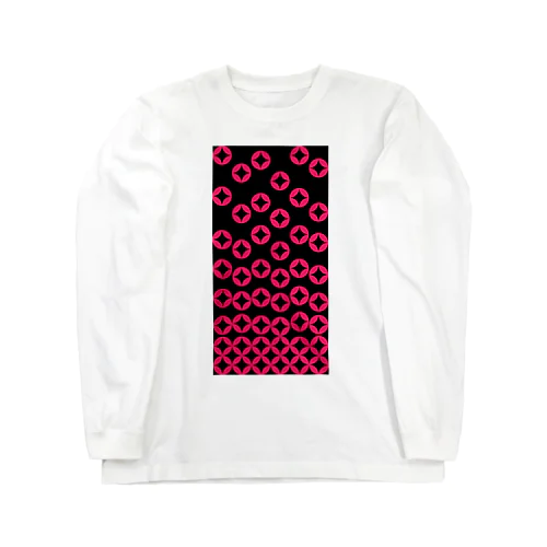 七宝繋ぎ_Pink Long Sleeve T-Shirt