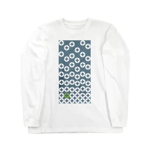 七宝繋ぎWhite_@LightGreen Long Sleeve T-Shirt