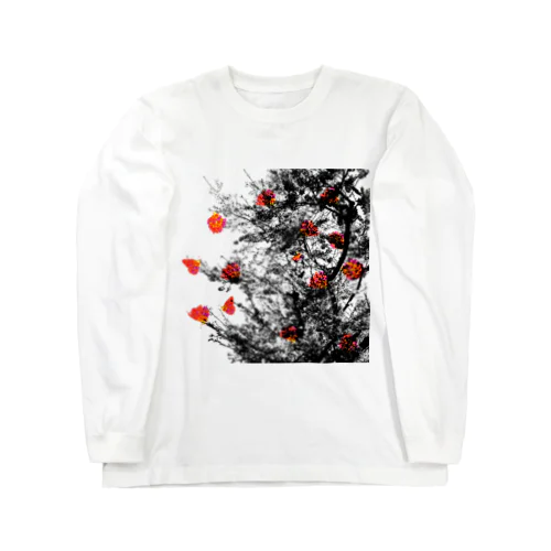 黒桜に木蓮蝶 Long Sleeve T-Shirt