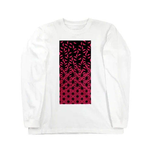 麻の葉_Pink Long Sleeve T-Shirt