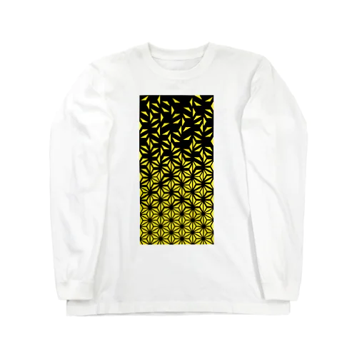 麻の葉_Yellow Long Sleeve T-Shirt