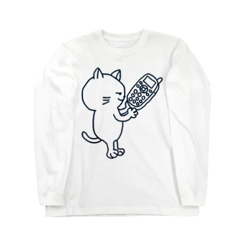 ガラケー猫 ロングスリーブTシャツ