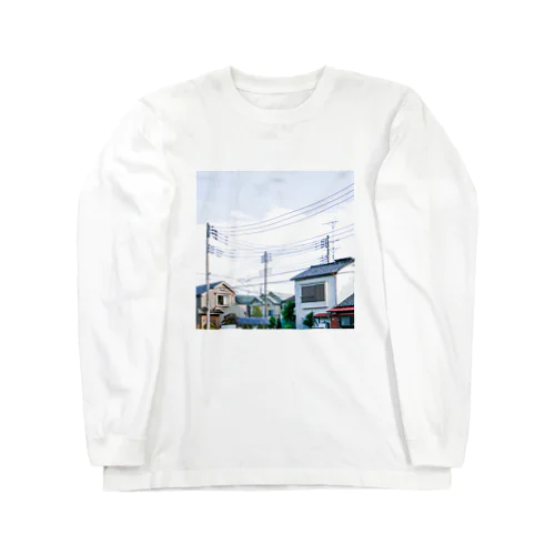 電線と家々 Long Sleeve T-Shirt