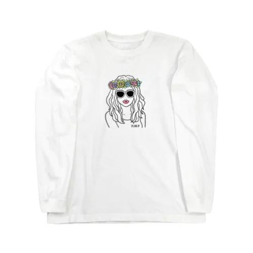 サングラス・ガール(フラワー) Long Sleeve T-Shirt