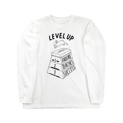 LEVEL UP FTS くろいロゴ ロングスリーブTシャツ