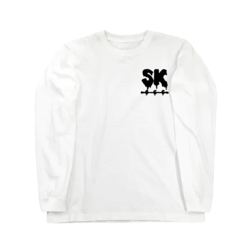 SK Strikethrough(666) Clothing - First Line White ロングスリーブTシャツ