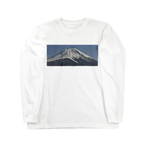 冠雪した富士山 ロングスリーブTシャツ