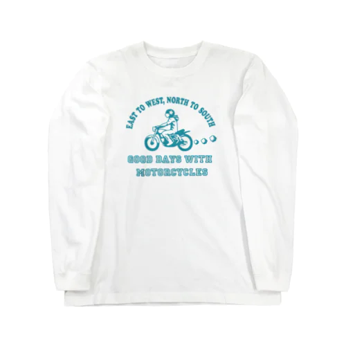 バイク日和 (ミント) ロングスリーブTシャツ