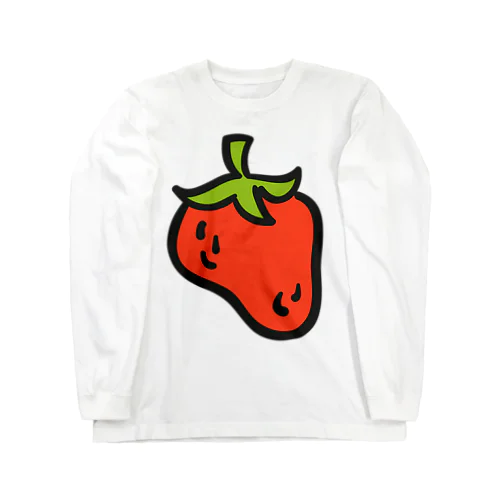 イチゴ ---カラフルでポップなフードデザインTシャツ--- ロングスリーブTシャツ