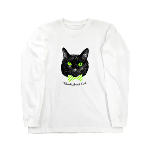 蝶ネクタイ黒猫 ロングスリーブTシャツ