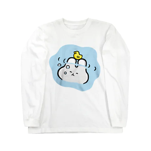 残業うさぎ「お風呂でぶくぶく」🐥🐰🌸 Long Sleeve T-Shirt