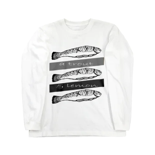 鱒のレモン挟み焼き柄シャツ Long Sleeve T-Shirt