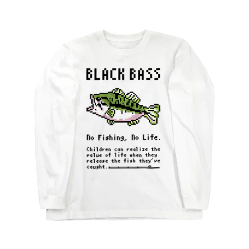 ドット絵のブラックバス Long Sleeve T-Shirt