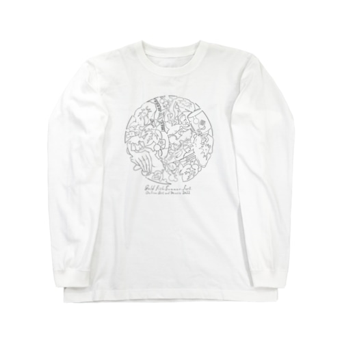 【シャツinモデル】金魚たちの夏祭り2022モノクロ Long Sleeve T-Shirt