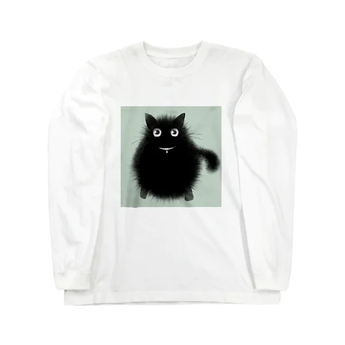 鈴の首輪付き黒猫 Long Sleeve T-Shirt